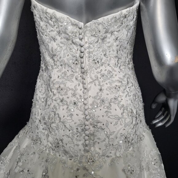 NWT~$1599~DA VINCI~SZ 6~IVORY STRAPLESS EMBELLISHED BALL GOWN WEDDING DRESS - Picture 12 of 16